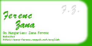 ferenc zana business card